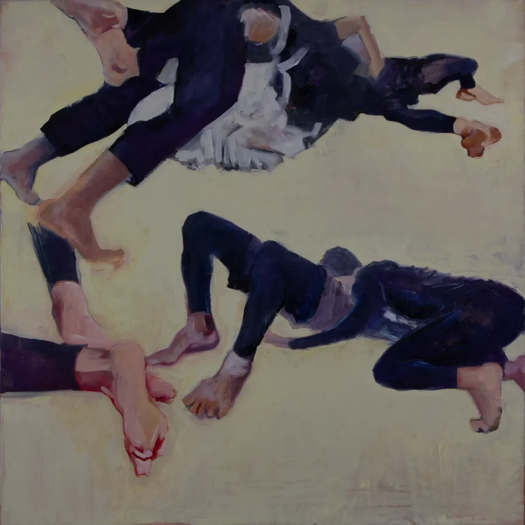Oil on canvas figurative painting - Jamie Lee Wandel BJJ Series 01