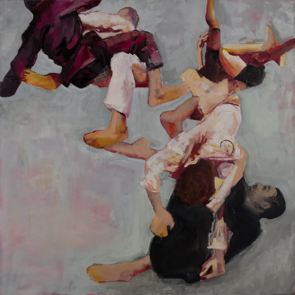 Oil on canvas figurative painting - Jamie Lee Wandel BJJ Series 02