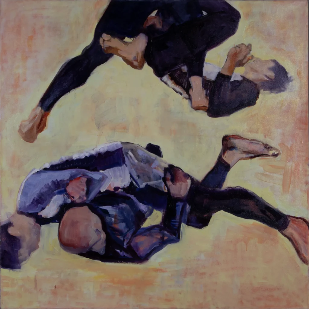 Oil on canvas figurative painting - Jamie Lee Wandel BJJ Series 05